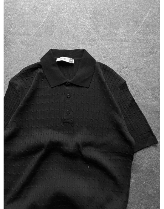 BASİC İŞLEMELİ OVERSİZE TRİKO SİYAH