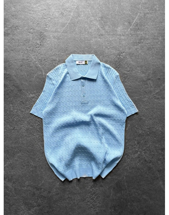 BASİC İŞLEMELİ OVERSİZE TRİKO BEBE MAVİ