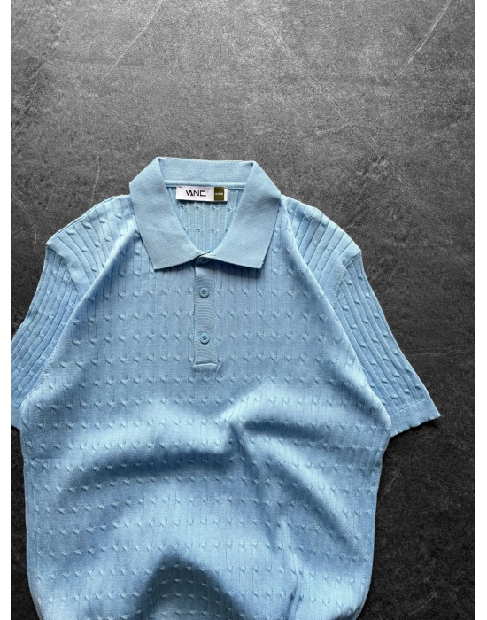 BASİC İŞLEMELİ OVERSİZE TRİKO BEBE MAVİ