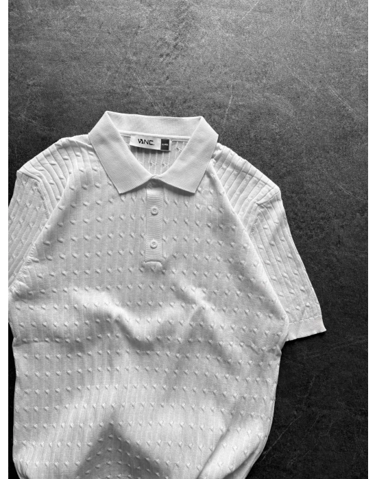 BASİC İŞLEMELİ OVERSİZE TRİKO BEYAZ