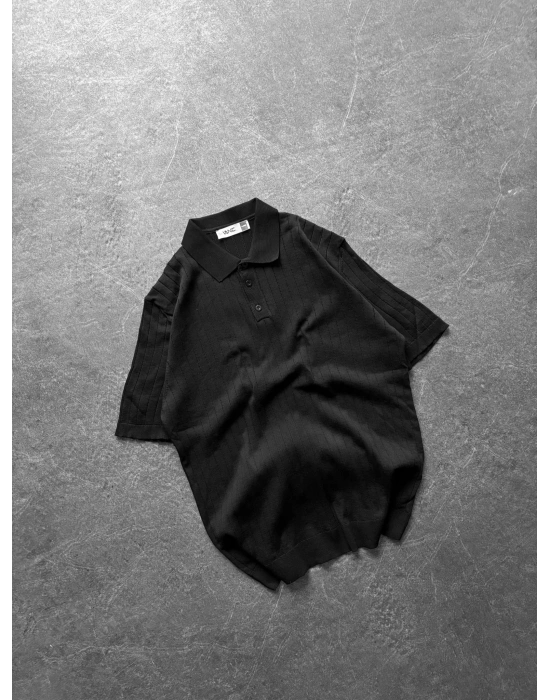 BASİC İNCE ŞERİTLİ OVERSİZE TRİKO SİYAH