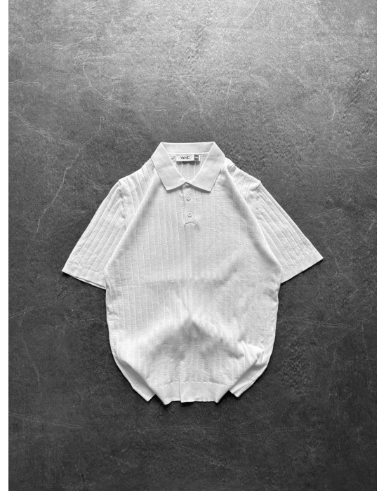 BASİC İNCE ŞERİTLİ OVERSİZE TRİKO BEYAZ