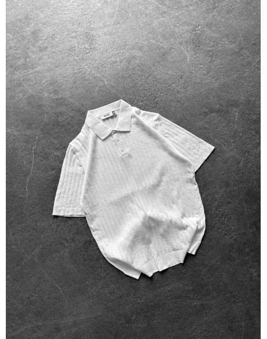 BASİC İNCE ŞERİTLİ OVERSİZE TRİKO BEYAZ