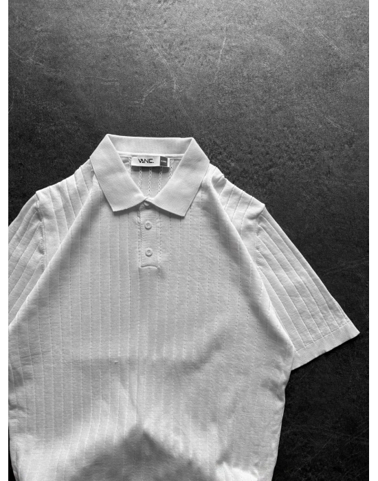 BASİC İNCE ŞERİTLİ OVERSİZE TRİKO BEYAZ