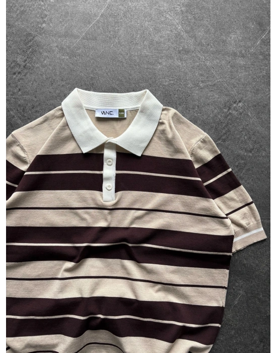 BASİC KALIN ŞERİT PAMUKLU OVERSİZE TRİKO KAHVE