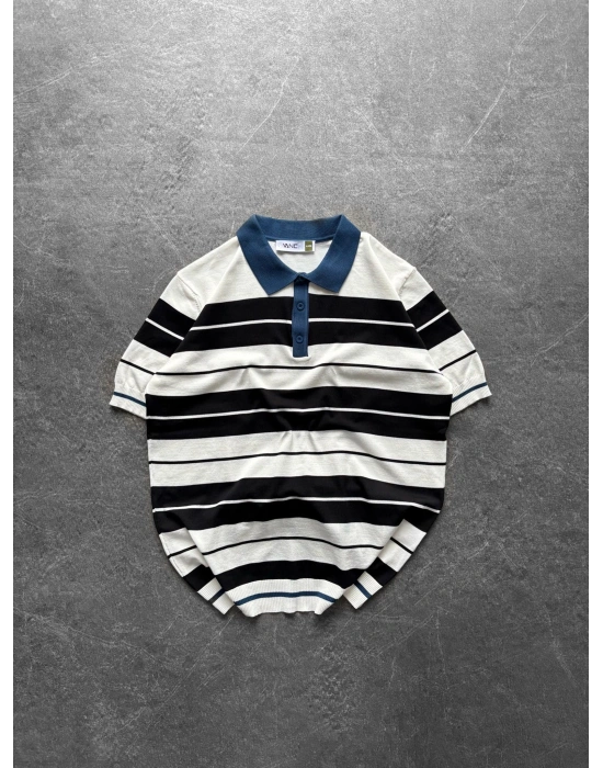 BASİC KALIN ŞERİT PAMUKLU OVERSİZE TRİKO BEYAZ