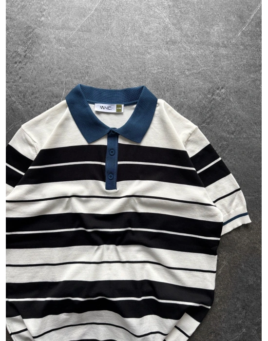 BASİC KALIN ŞERİT PAMUKLU OVERSİZE TRİKO BEYAZ