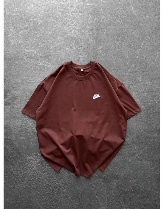 BASİC GÖGÜS FLEECE BYL OVERSİZE TİŞÖRT KAHVE