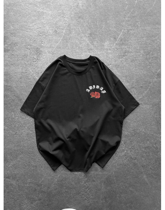 BASİC GÖGÜS GÜL BYL OVERSİZE TİŞÖRT SİYAH