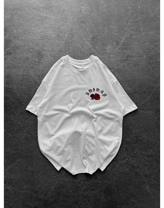 BASİC GÖGÜS GÜL BYL OVERSİZE TİŞÖRT BEYAZ