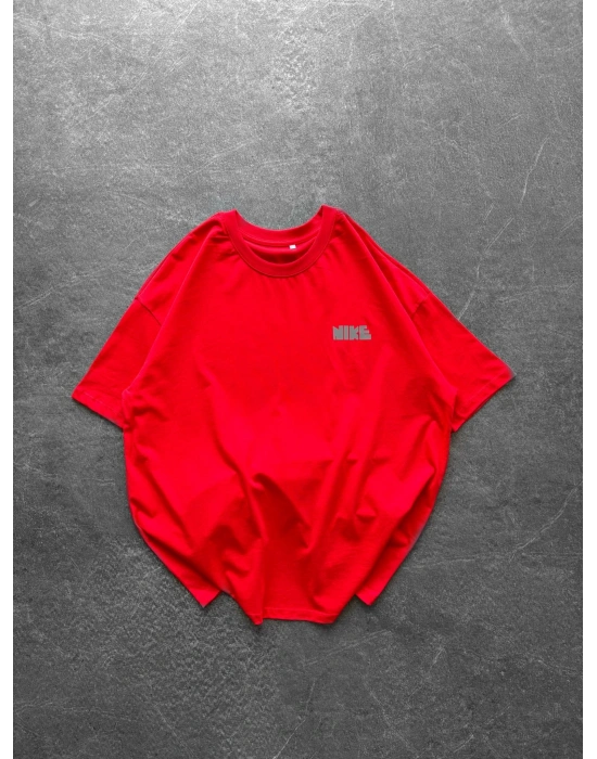 BASİC REFLEKTÖR BNK BYL OVERSİZE TİŞÖRT KIRMIZI