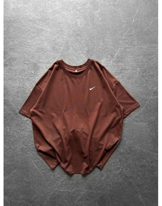 BASİC GÖGÜS BASTON NK BYL OVERSİZE TİŞÖRT KAHVE