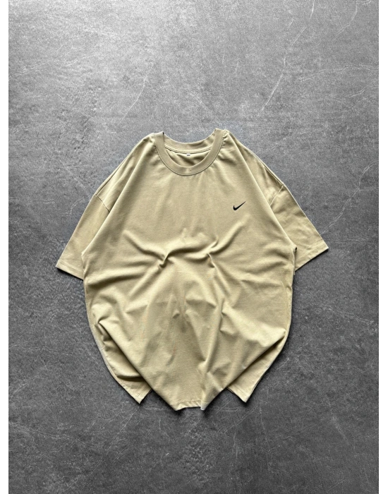 BASİC GÖGÜS BASTON NK BYL OVERSİZE TİŞÖRT KREM