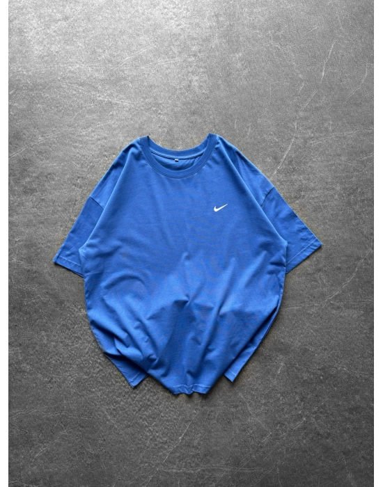 BASİC GÖGÜS BASTON NK BYL OVERSİZE TİŞÖRT MAVİ