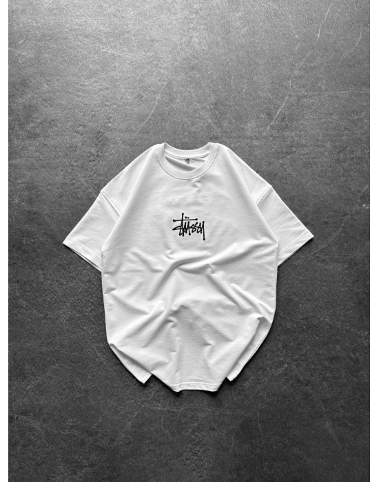 STA ÖN ARKA BASKI HB OVERSİZE TİŞÖRT BEYAZ