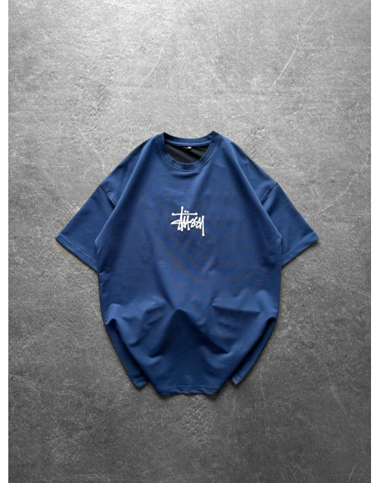 STA ÖN ARKA BASKI HB OVERSİZE TİŞÖRT MAVİ