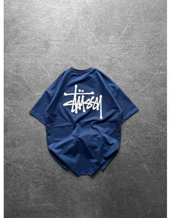 STA ÖN ARKA BASKI HB OVERSİZE TİŞÖRT MAVİ