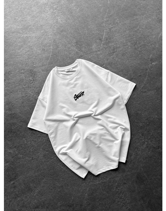 STW ÖN ARKA BASKI HB OVERSİZE TİŞÖRT BEYAZ