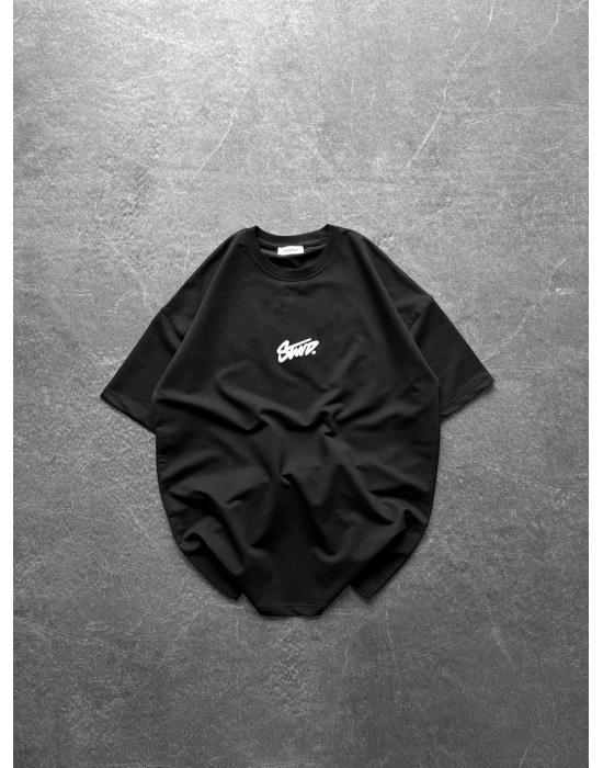 STW ÖN ARKA BASKI HB OVERSİZE TİŞÖRT SİYAH