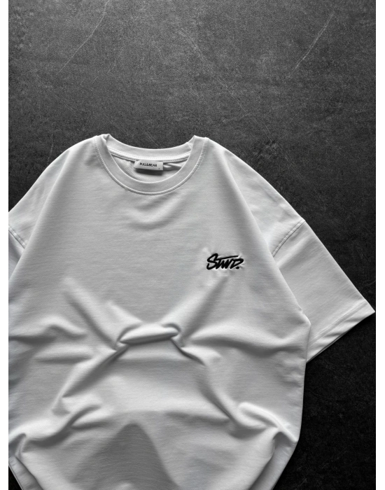 STW GÖGÜS NAKIŞ HB OVERSİZE TİŞÖRT BEYAZ