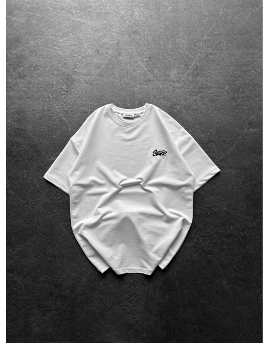 STW GÖGÜS NAKIŞ HB OVERSİZE TİŞÖRT BEYAZ