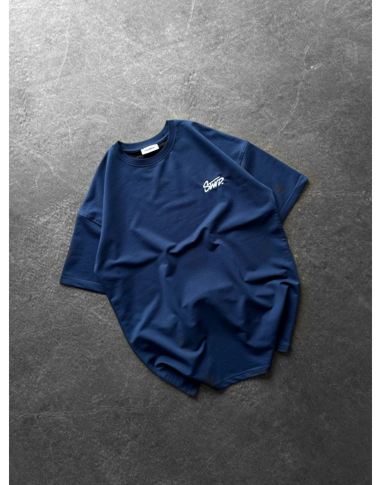 STW GÖGÜS NAKIŞ HB OVERSİZE TİŞÖRT MAVİ