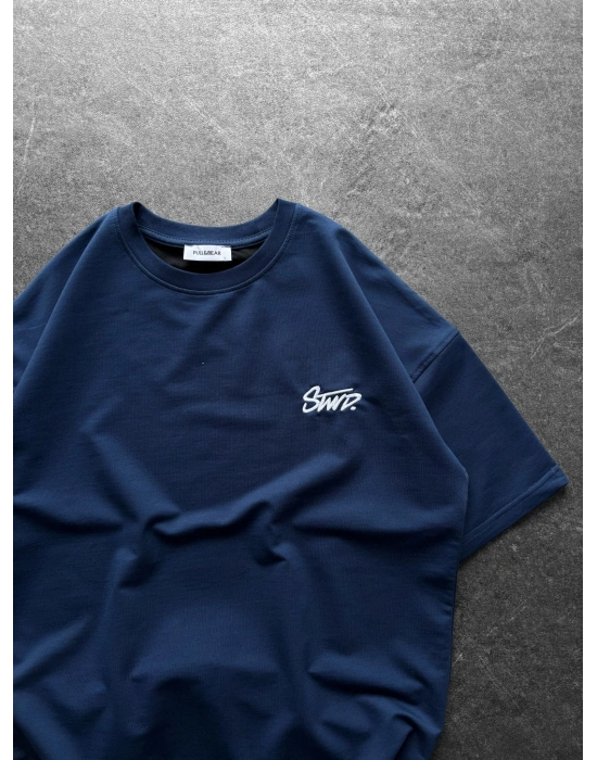 STW GÖGÜS NAKIŞ HB OVERSİZE TİŞÖRT MAVİ