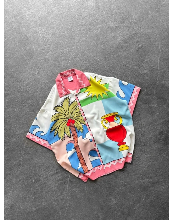 GARDEN HAWAİ VİNTAGE OVERSİZE GÖMLEK
