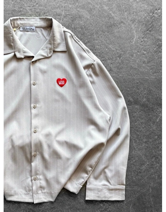 LOVE MODE NAIŞ OVERSİZE GÖMLEK KREM