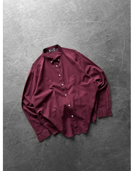 FRESH KETEN GÖMLEK BORDO