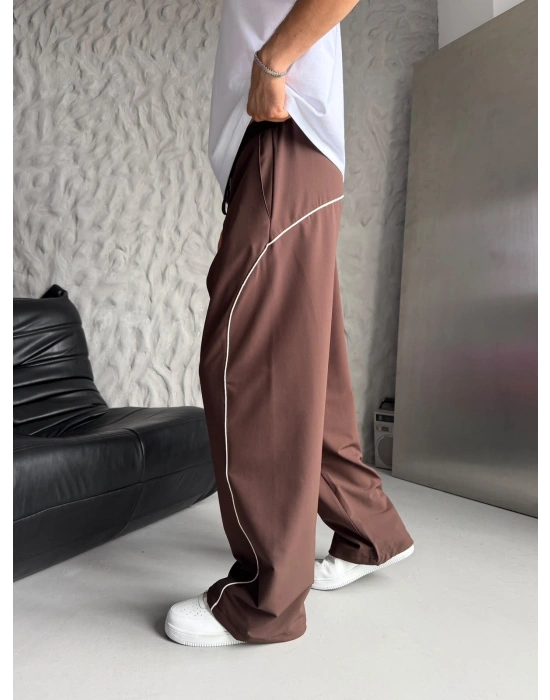 A+ KALİTE PARAŞÜT KUMAŞ BASİC BİYELİ EŞOFMAN ALTI KAHVE