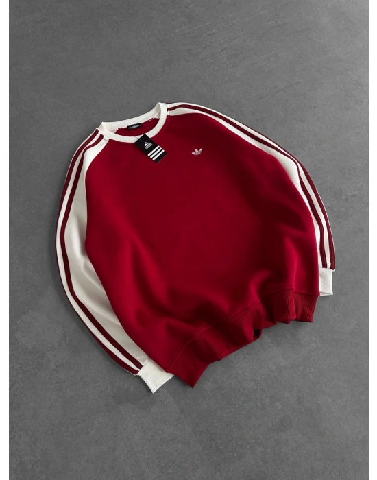 AD KOL SERİT 3 İPLİK PAMUKLU SWEAT KIRMIZI