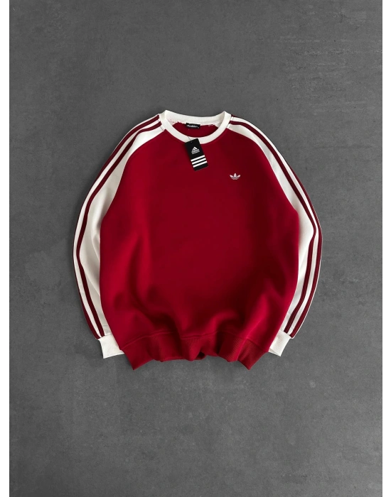 AD KOL SERİT 3 İPLİK PAMUKLU SWEAT KIRMIZI