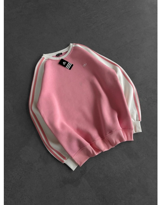 AD KOL SERİT 3 İPLİK PAMUKLU SWEAT PEMBE