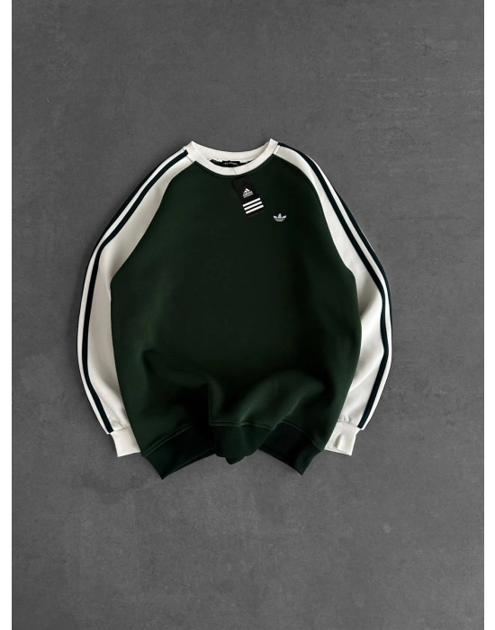 AD KOL SERİT 3 İPLİK PAMUKLU SWEAT HAKİ