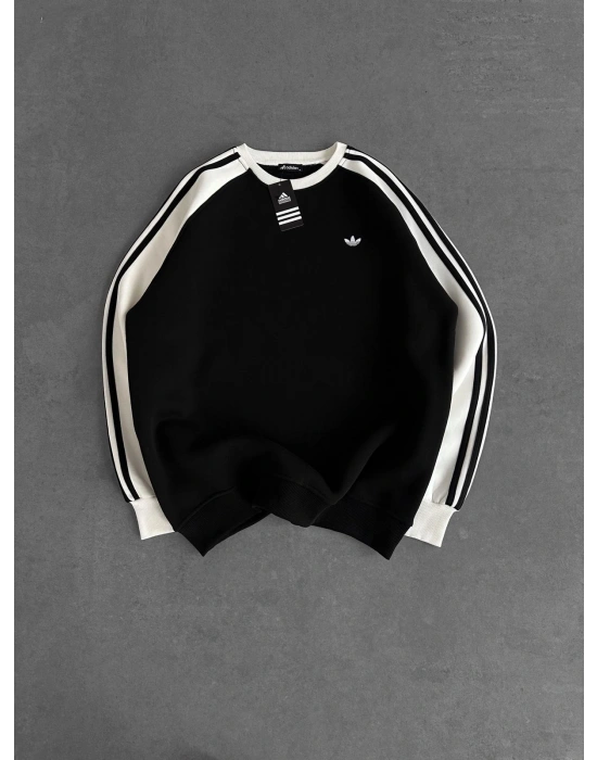 AD KOL SERİT 3 İPLİK PAMUKLU SWEAT SİYAH