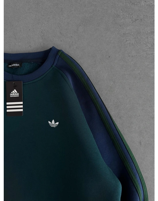 AD KOL SERİT 3 İPLİK PAMUKLU SWEAT SU YEŞİLİ