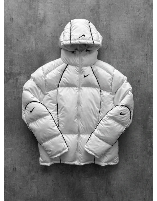 ARA BİYELİ BASKILI ŞİŞME EFSANE MONT BEYAZ