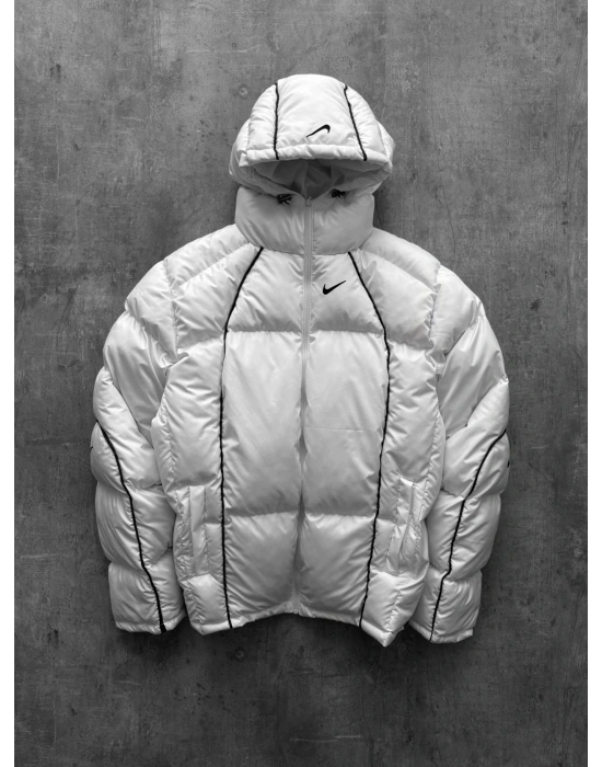 ARA BİYELİ BASKILI ŞİŞME EFSANE MONT BEYAZ