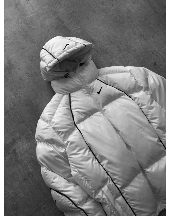 ARA BİYELİ BASKILI ŞİŞME EFSANE MONT BEYAZ