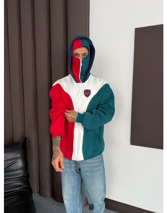 ARS MASKELİ PARÇALI KAPÜŞONLU HIRKA