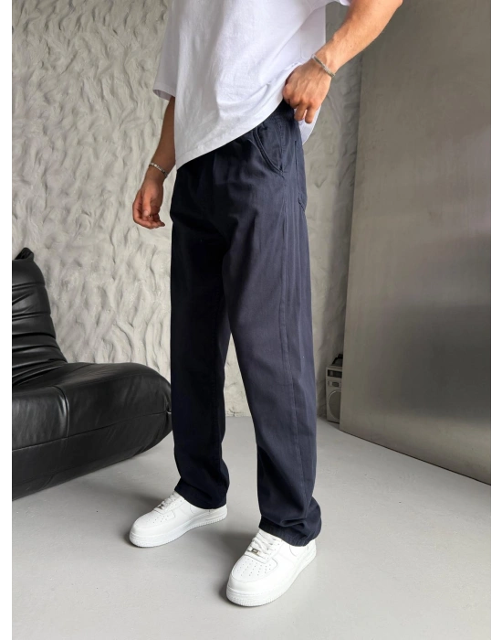 BAGGY İP BAĞLAMALI RAHAT KUMAŞ KOT PANTOLON LACİ