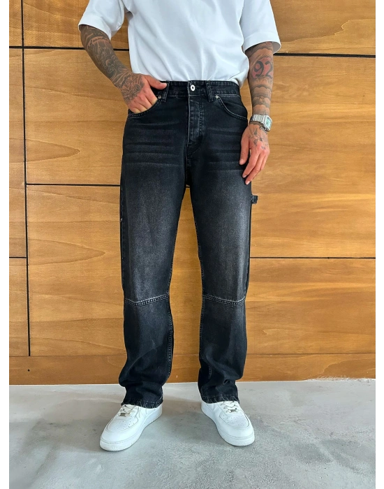 BAGGY KALIP PAÇA FERMUARLI JEAN FÜME