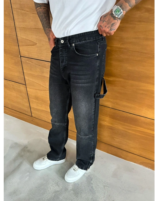 BAGGY KALIP PAÇA FERMUARLI JEAN FÜME