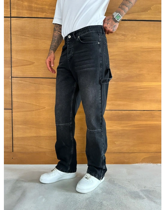 BAGGY KALIP PAÇA FERMUARLI JEAN FÜME