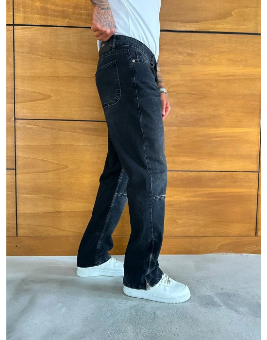 BAGGY KALIP PAÇA FERMUARLI JEAN FÜME