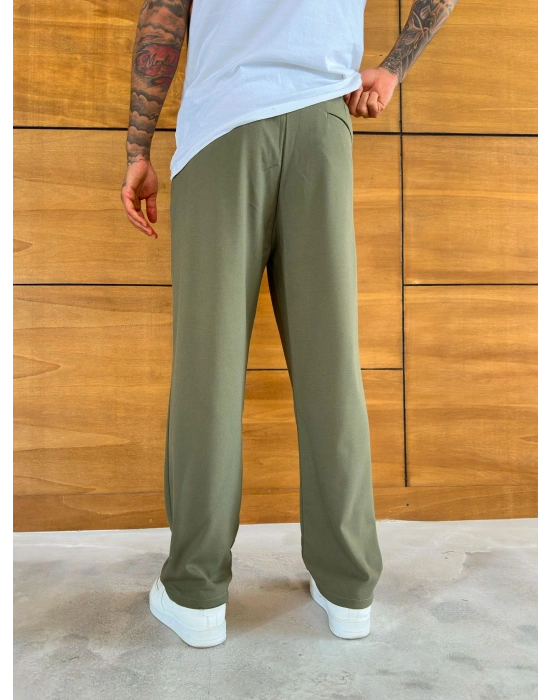 BAGGY KALIP WELL PİLELİ PANTOLON HAKİ