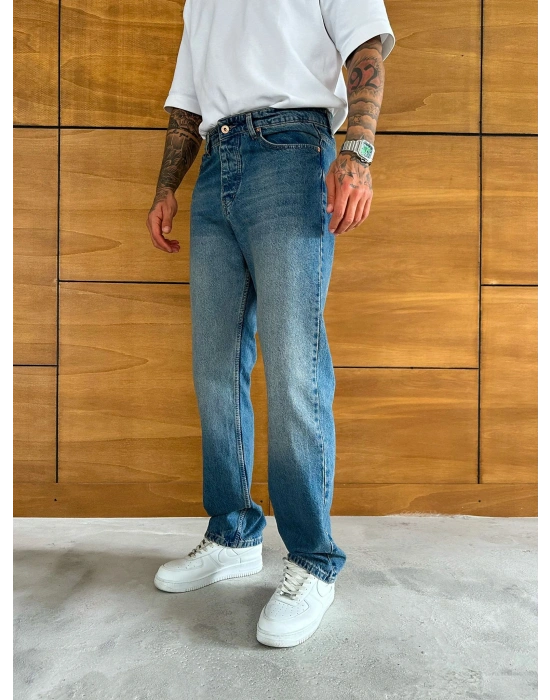 BAGGY KALIP YIKAMALI JEAN MAVİ