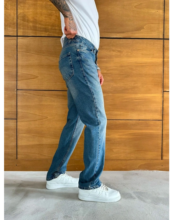 BAGGY KALIP YIKAMALI JEAN MAVİ