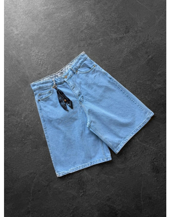 BANDANA DETAY MODEL KOT CAPRİ BEBEMAVİ